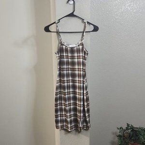 Princess Polly Brown Plaid Mini Dress